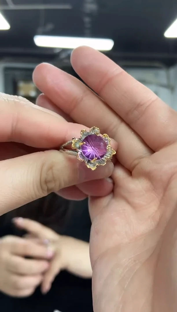 【闪购商品】水晶戒指未镶嵌多样性发其一颜色微差