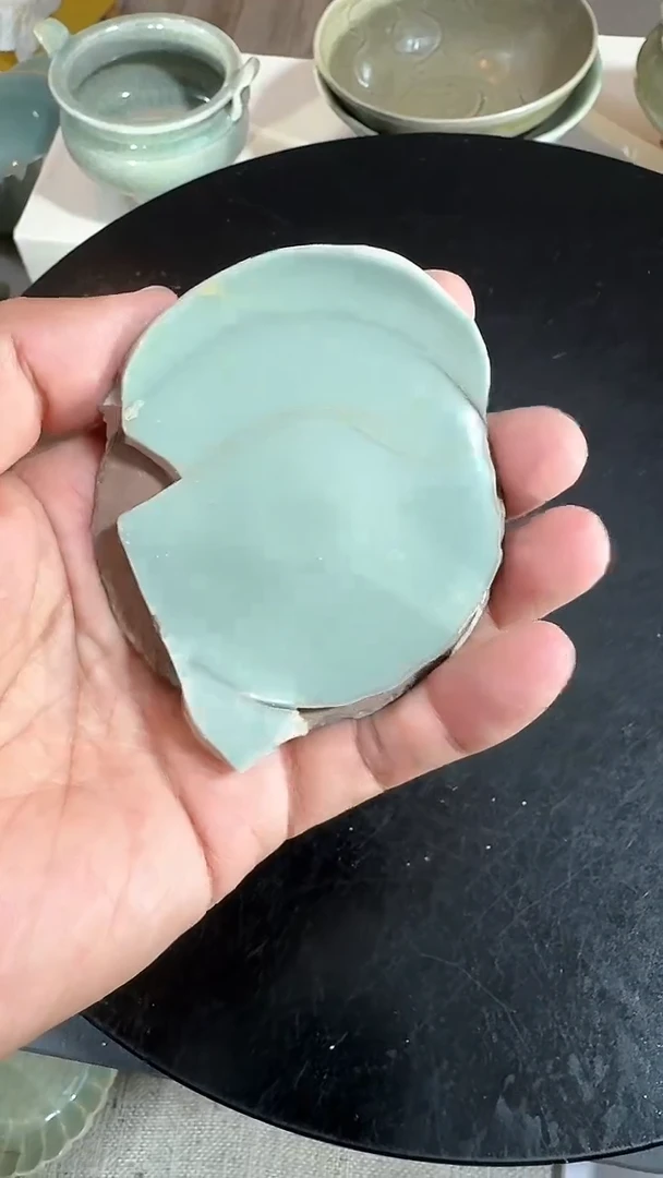 瓷片胡*能龙泉青瓷粉青瓷片学习标本