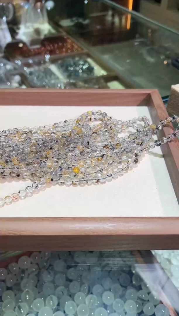 水晶手链未镶嵌7.6mm+彩闪灵三圈（多样性发一）