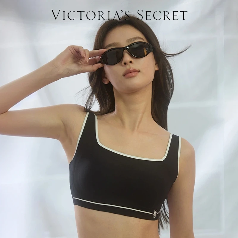 【维密·方领撞色果冻条背心】欧若高弹软支撑舒适无痕文胸琥珀流光