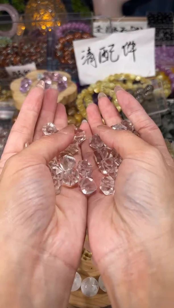 水晶手串未镶嵌B19白水八角一个卡约10