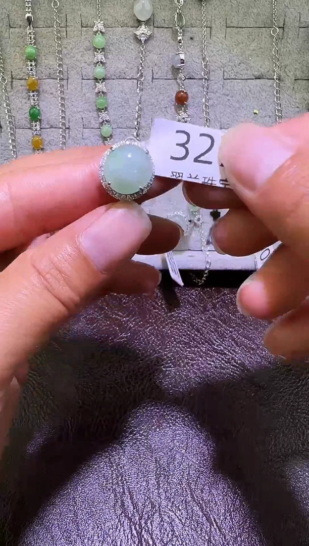 银S925镶嵌戒指翡翠戒指