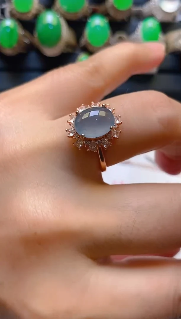 【闪购商品】翡翠耳饰银S925镶嵌天然A货翡翠1