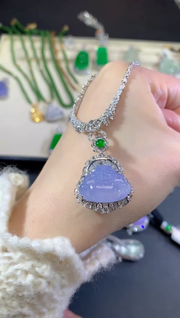 吊坠(不含链)18K金镶嵌翡翠南*君97-佛公（不含链和扣