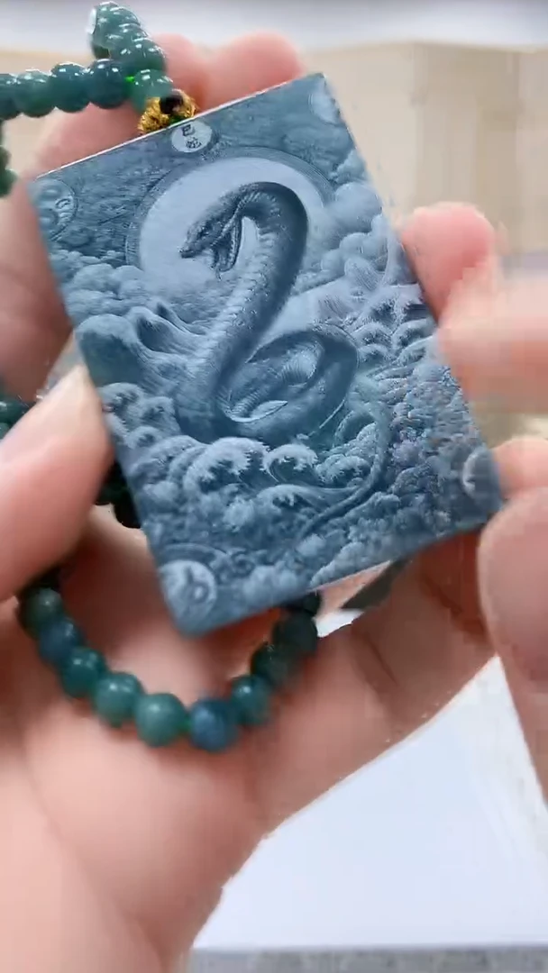 【闪购商品】定制翡翠未镶嵌5152bb-毛货挂件58赠珠链