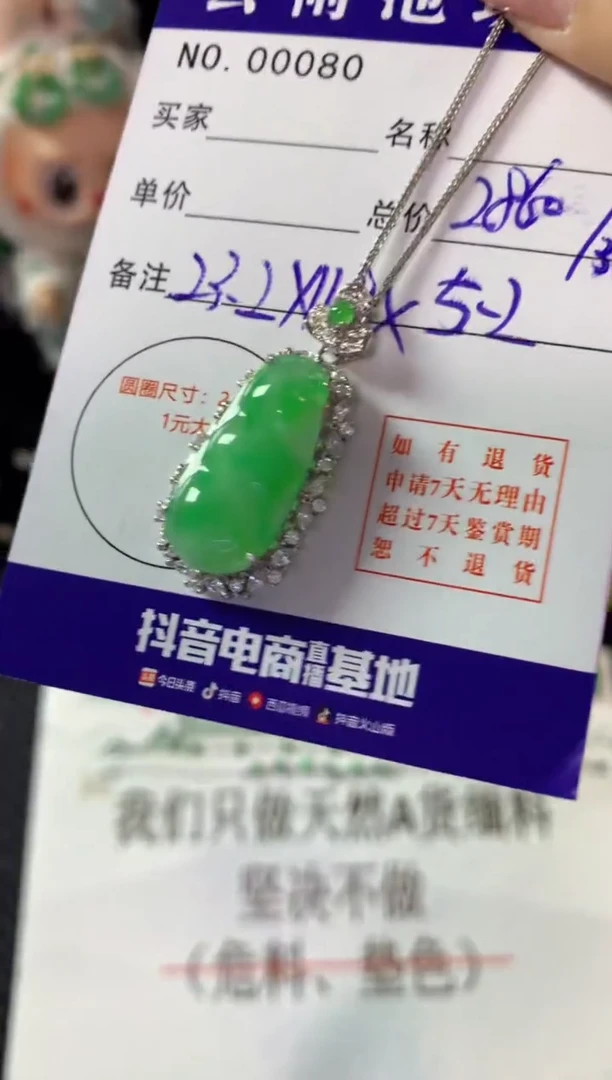 颈饰银S925镶嵌翡翠翡翠