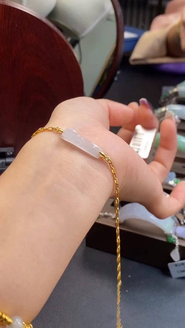 颈饰银S925镶嵌翡翠净货13542