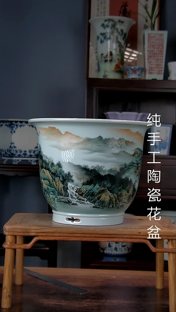 景德镇手工陶瓷花盆