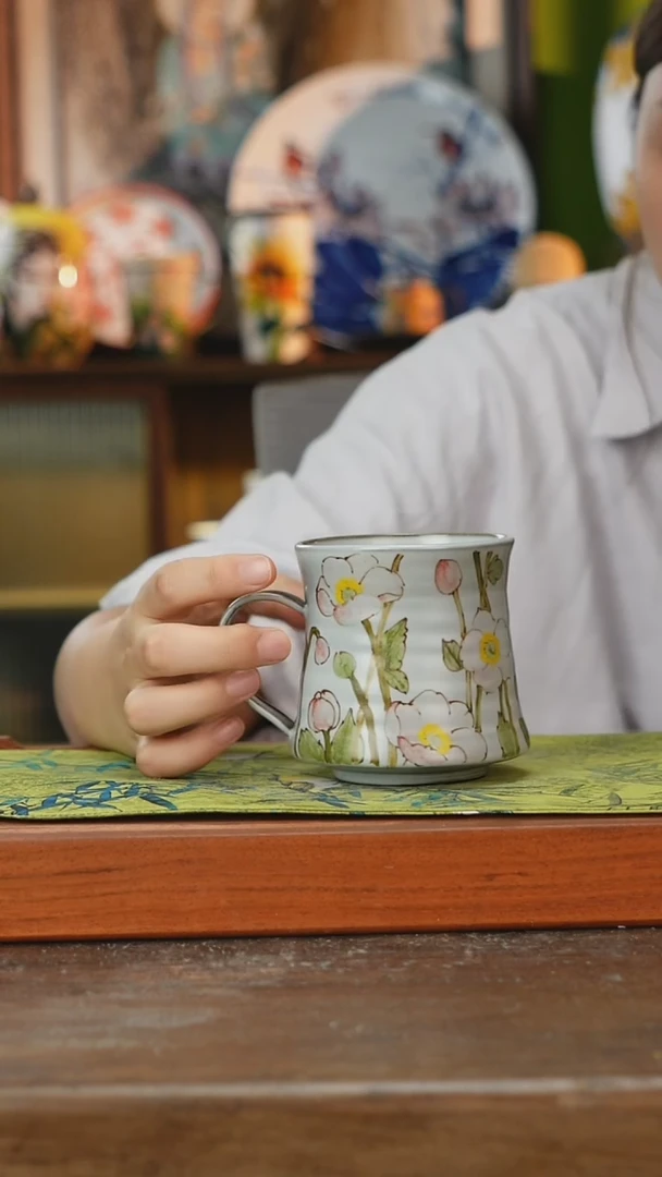 摆件景德镇釉下手绘陶瓷茶具，咖啡杯