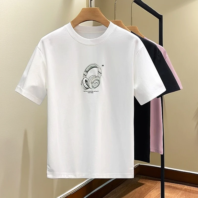 奥美普西比短袖t恤男潮牌潮流圆领半截袖夏季新款男士修身上衣