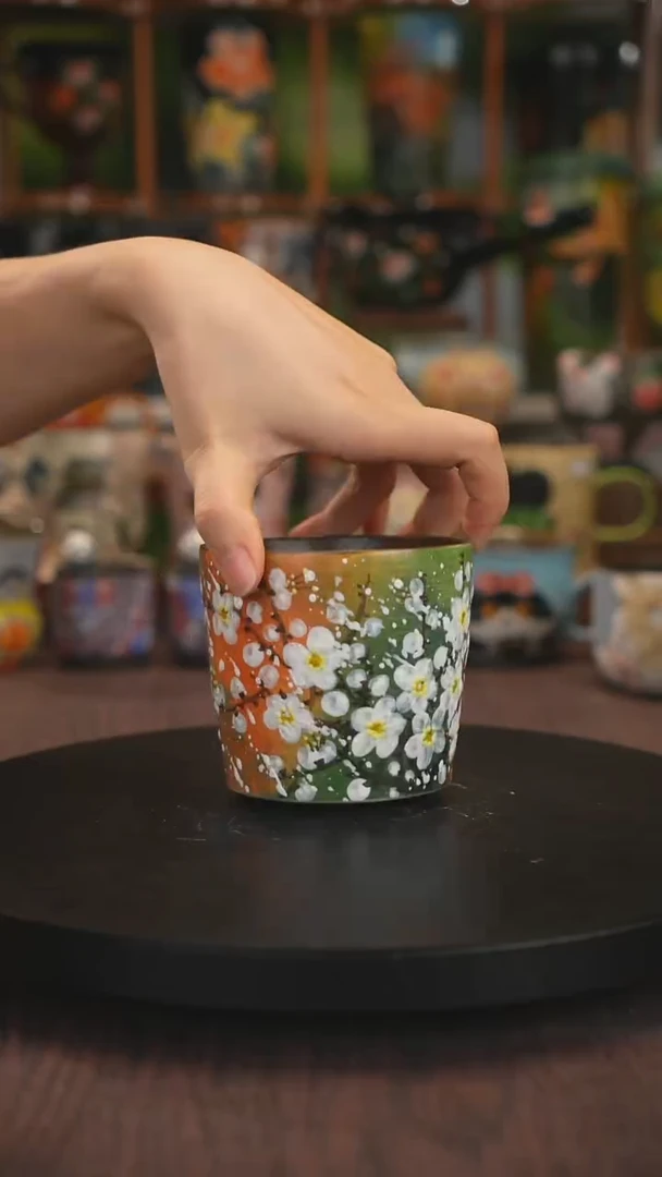 紫砂油画手绘釉下彩