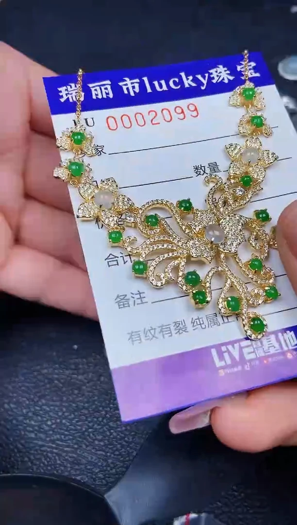 翡翠银S925镶嵌颈饰2099