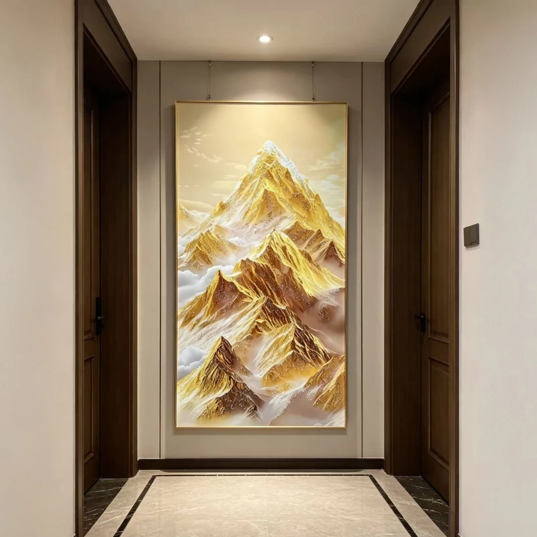 B15新款轻奢大气现代新中式日照金山装饰画适合客厅玄关80160