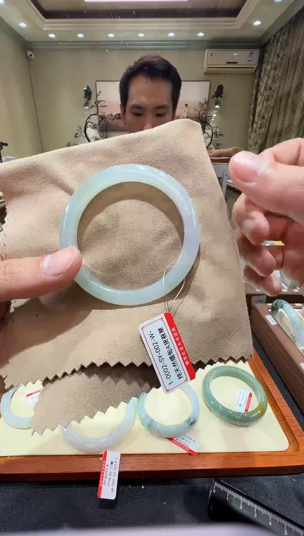 纯天然缅甸A货翡翠手镯52-53mm-1-2号