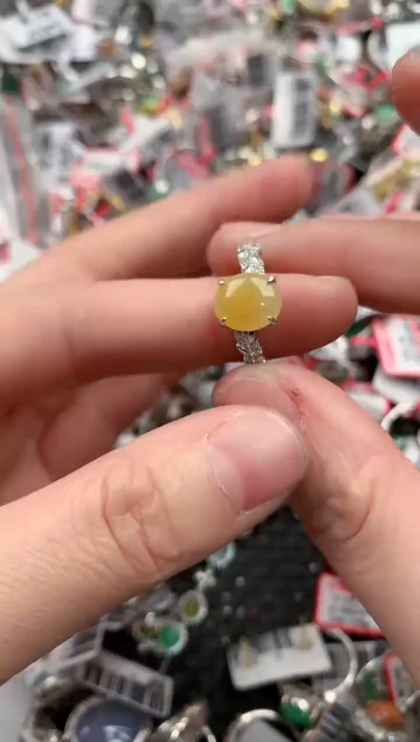 银S925镶嵌戒指翡翠8888----1
