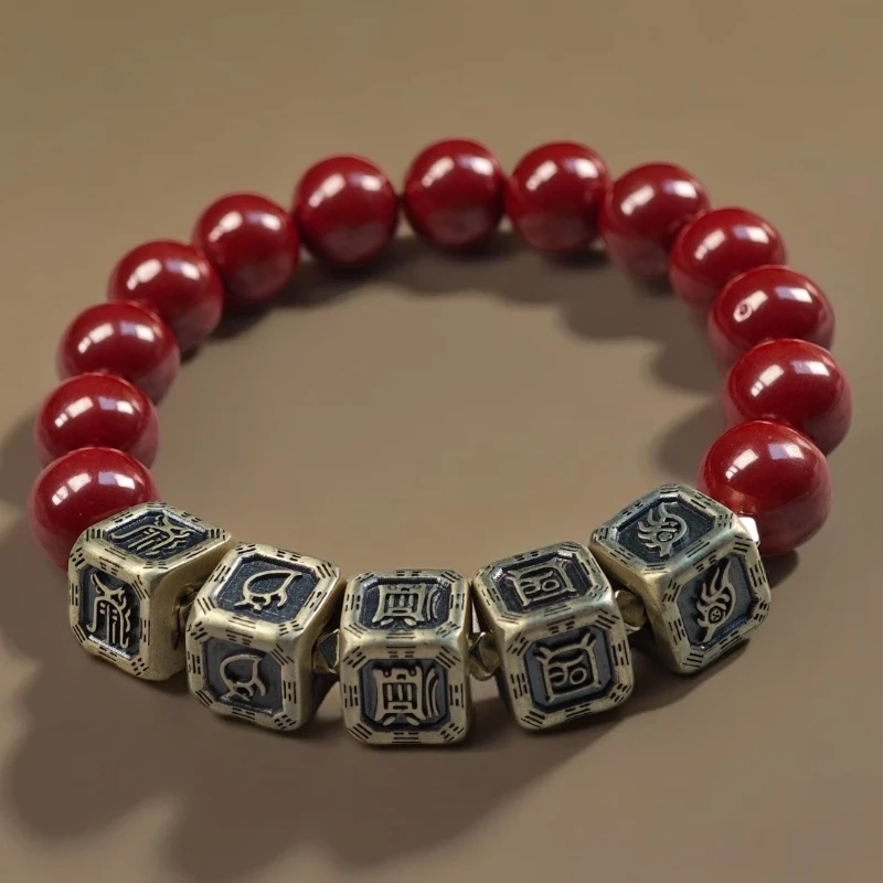 手链 【五行补火缺火必入】道系文玩五岳图朱砂手串
