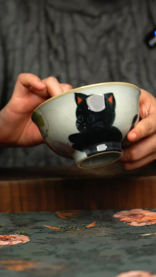 杯釉下彩手工手绘同款陶器