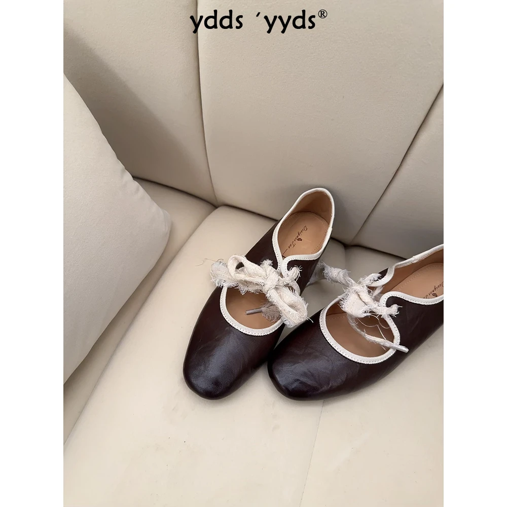 YDD/25春季新款小众复古圆头撞色百搭绑带多变优雅玛丽珍鞋/821