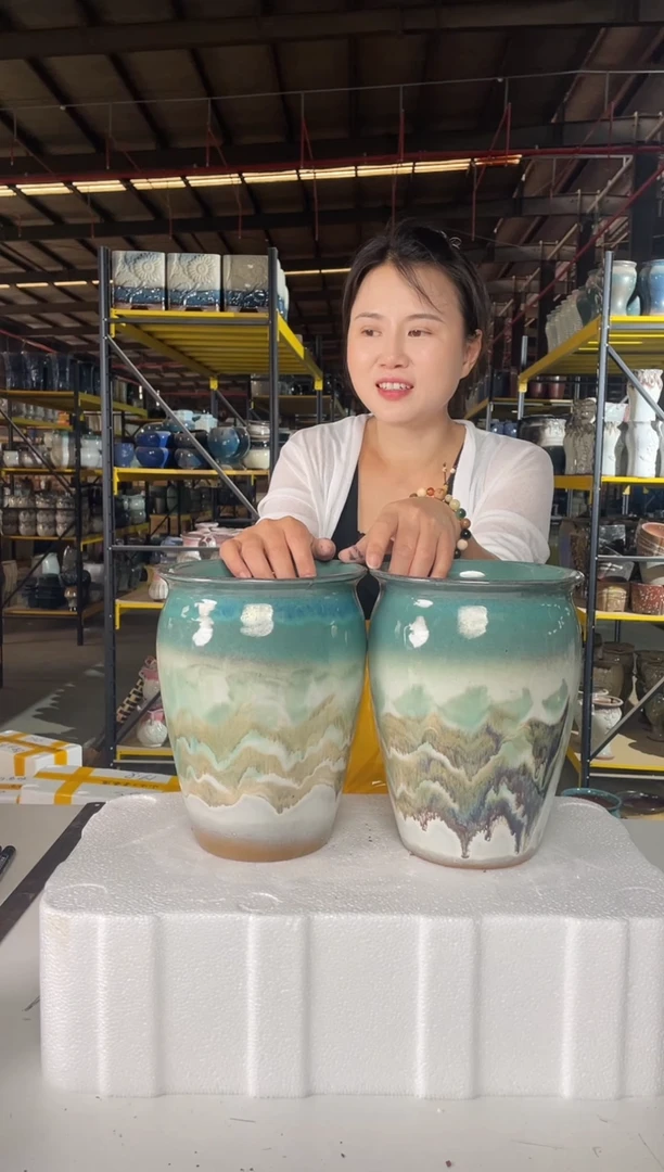 宜兴粗陶紫砂花盆盆17*23