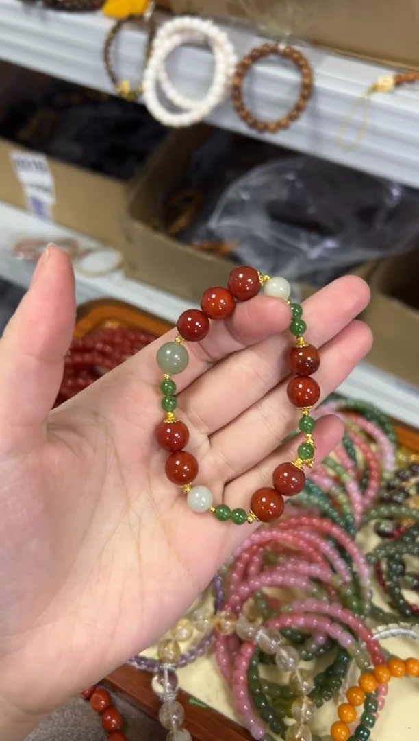 【闪购商品】玛瑙/玉髓手链未镶嵌柿子红玛瑙和田款手串[1485]