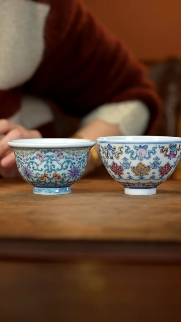 【闪购商品】青花斗彩主人杯2只