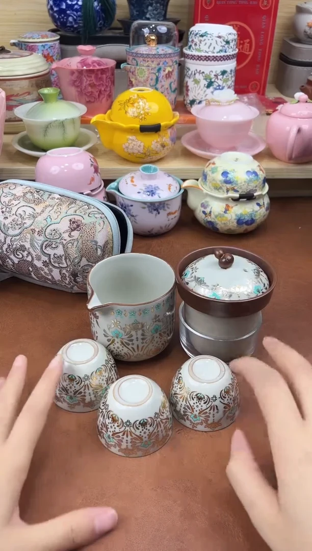 陶陶瓷茶具摆件旅行套组