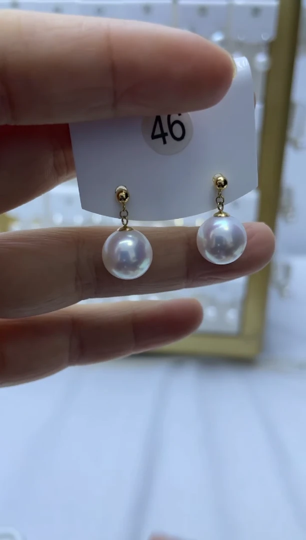 18K金镶嵌耳饰淡水珍珠46