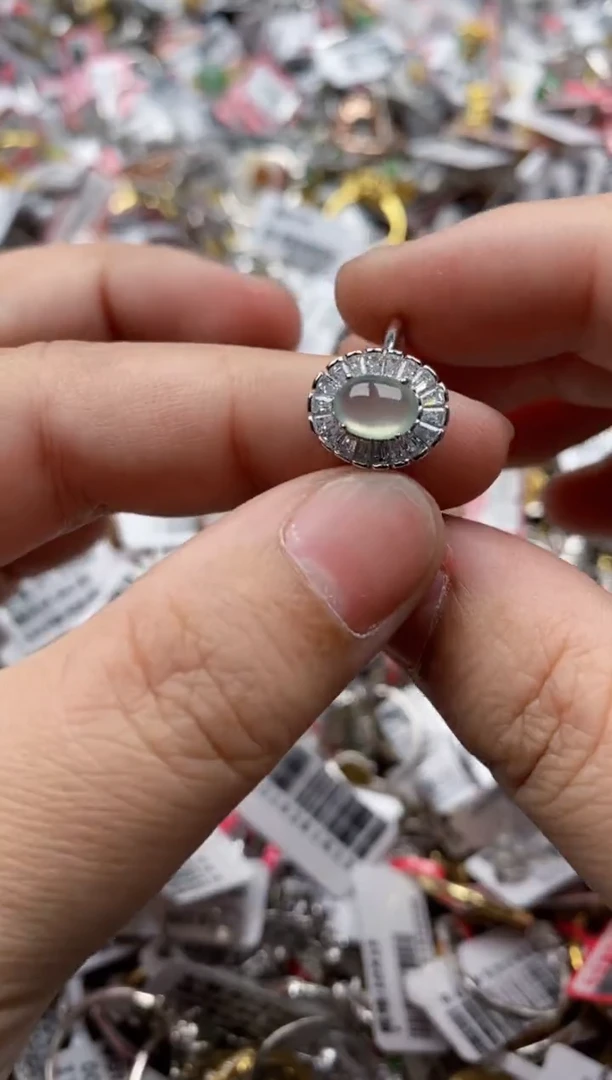 【闪购商品】翡翠戒指银S925镶嵌101010-5