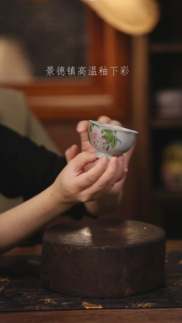 陶瓷景德镇高温釉下手绘陶瓷@L378@