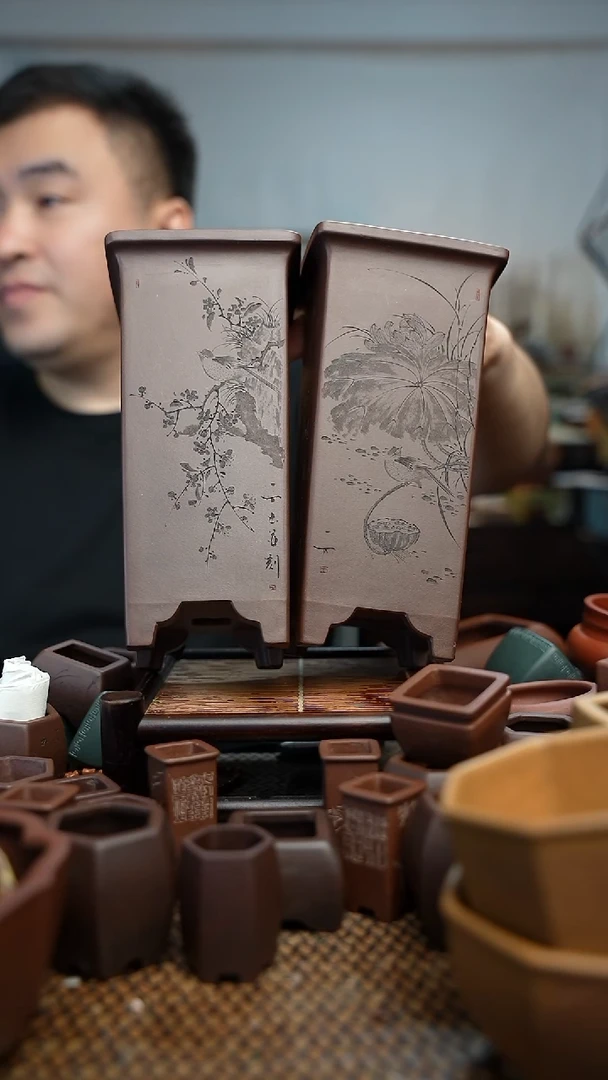 紫砂花盆陈*锦長木軒精品紫砂
