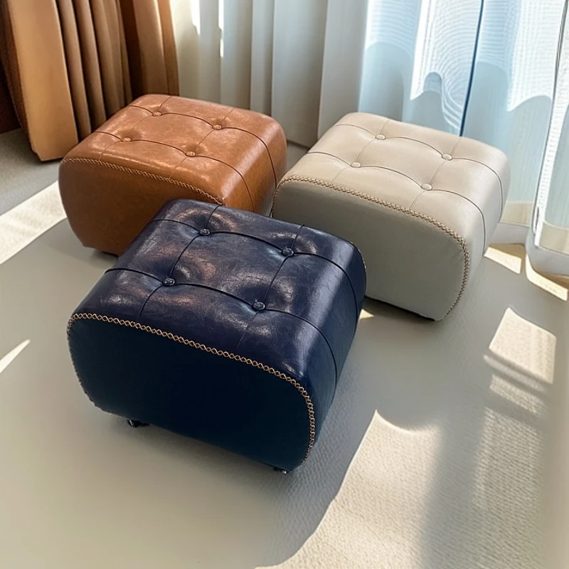 现代简约轻奢万向轮换鞋凳皮凳客厅小凳子儿童凳可移动矮凳
