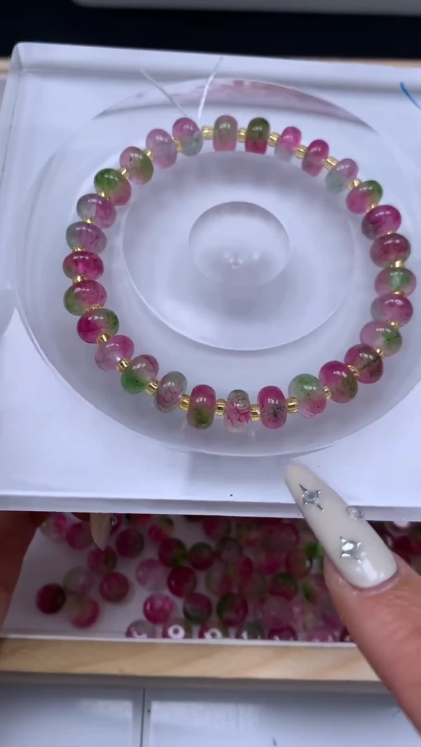 未镶嵌散珠碧玺A1779 西瓜碧玺5*8mm20个6.8元