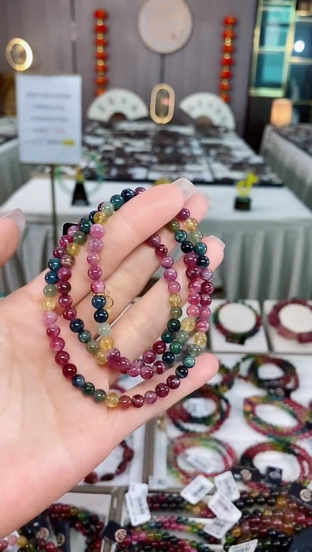 碧玺三圈手串5mm+未镶嵌碧玺（多样性发一条）hon
