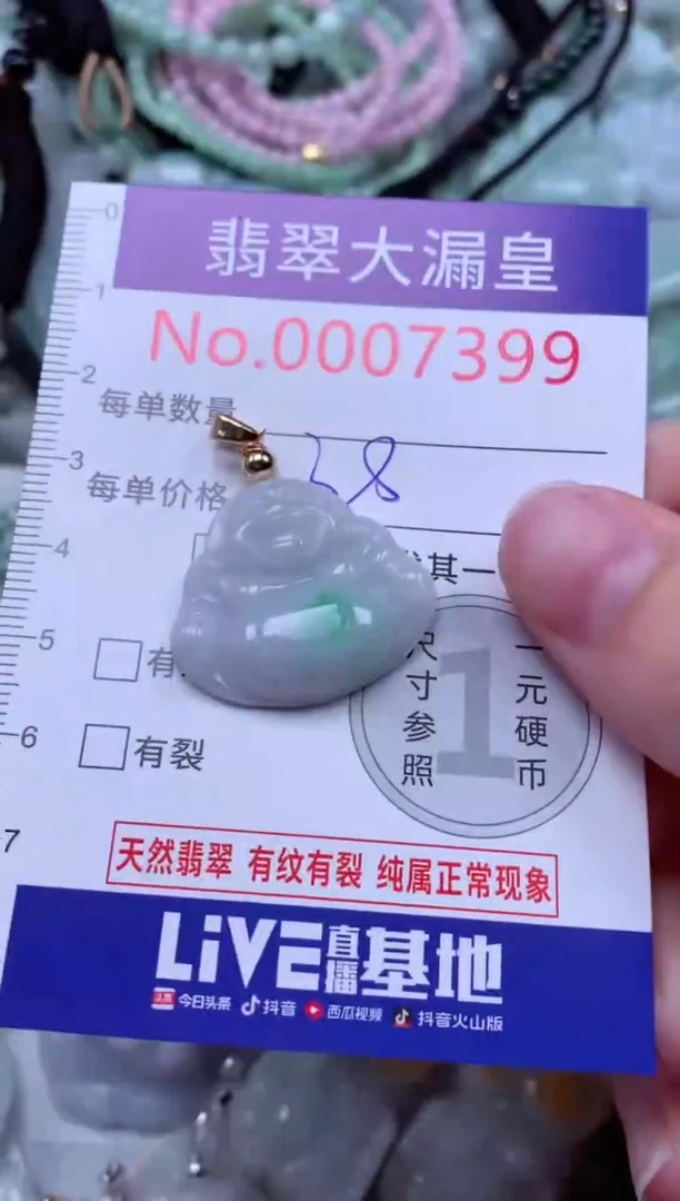 吊坠(不含链)未镶嵌翡翠7399