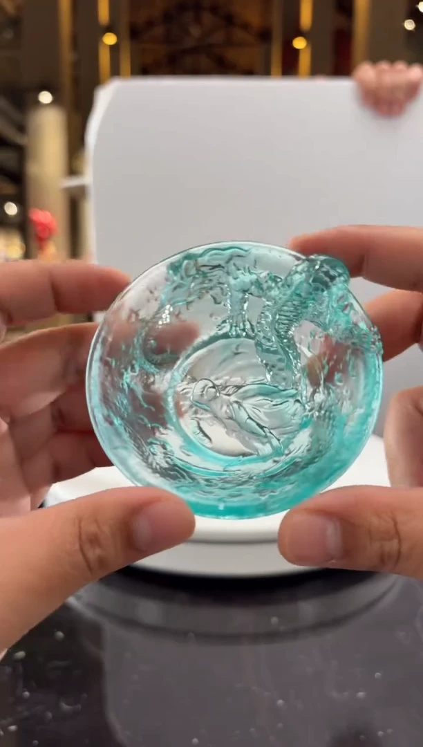 摆件天青色祥龙主人杯