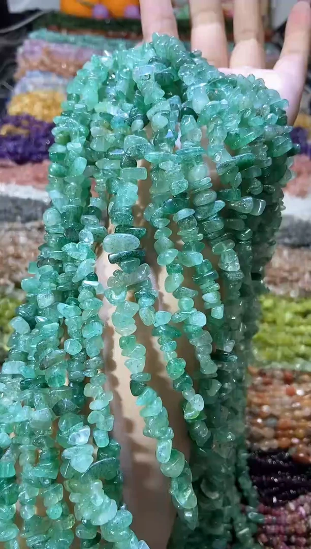 水晶珠宝半成品未镶嵌绿草莓晶