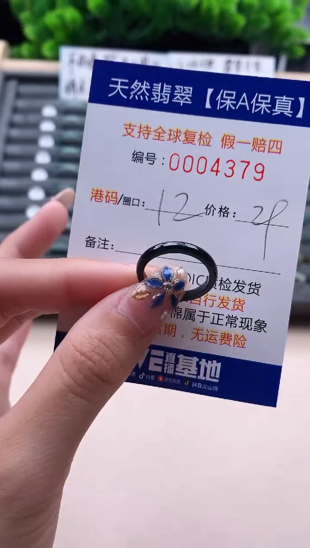 未镶嵌戒指翡翠  4379