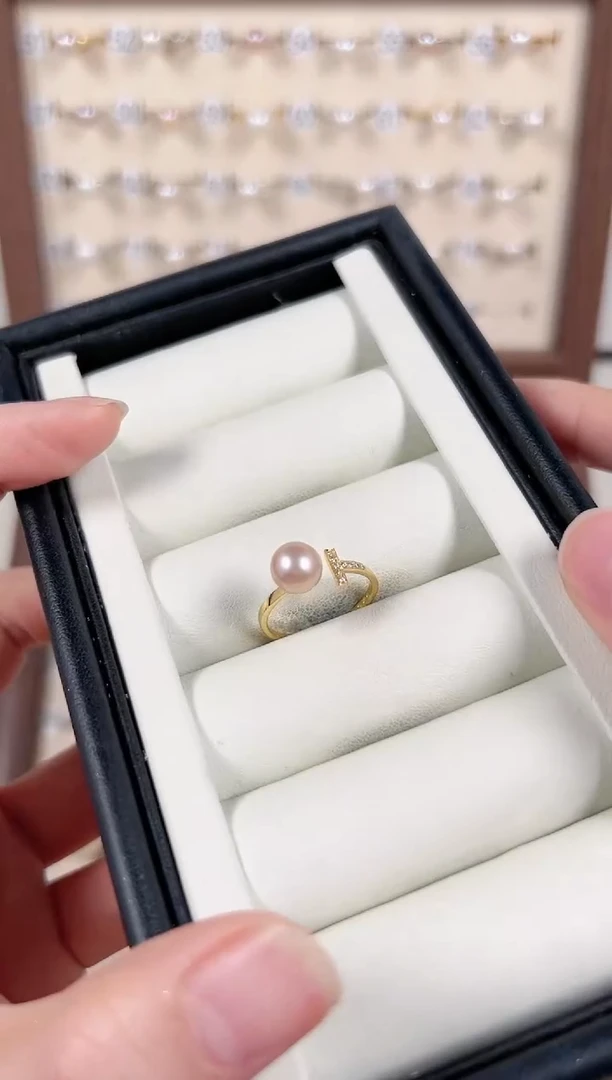 【闪购商品】淡水珍珠戒指银S925镶嵌14号