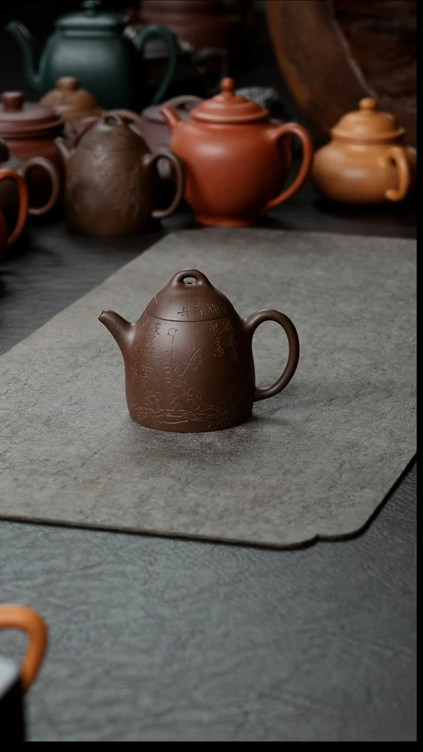茶壶紫砂紫泥秦权半手100       全品复刻