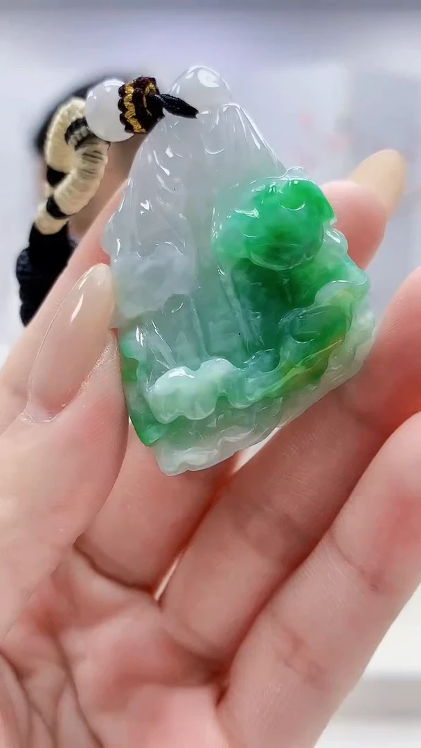 未镶嵌定制翡翠4898lr-毛货挂件50