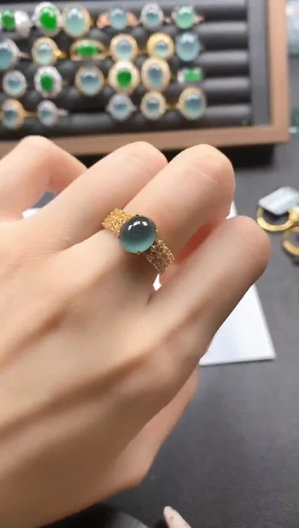 银S925镶嵌戒指翡翠651151