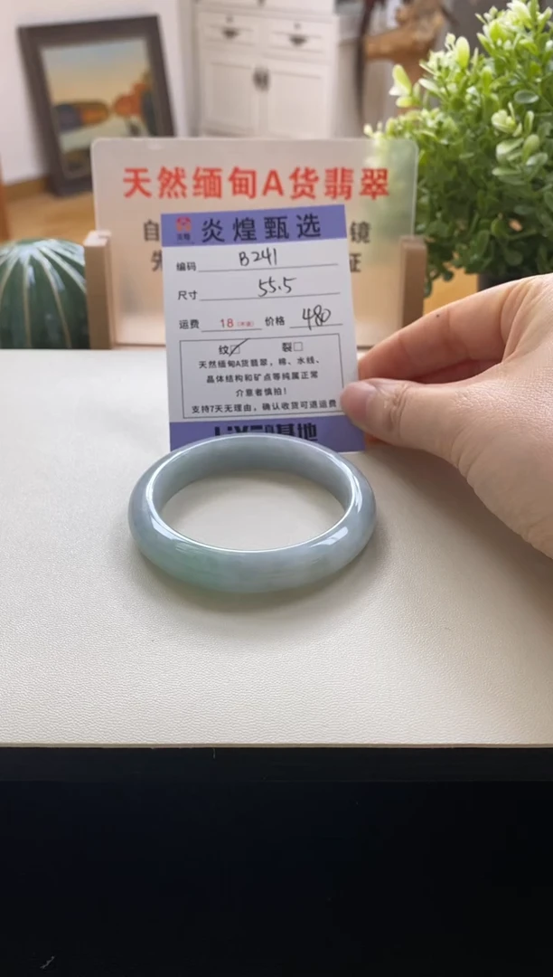 未镶嵌手镯翡翠圈口55.5编码b241