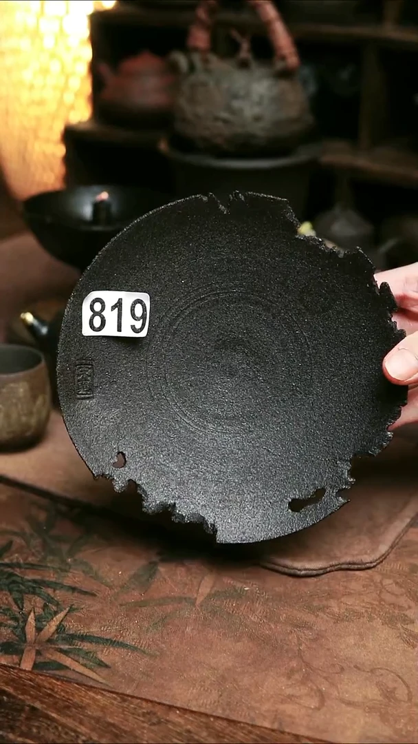 819号紫砂全手工镂空壶承