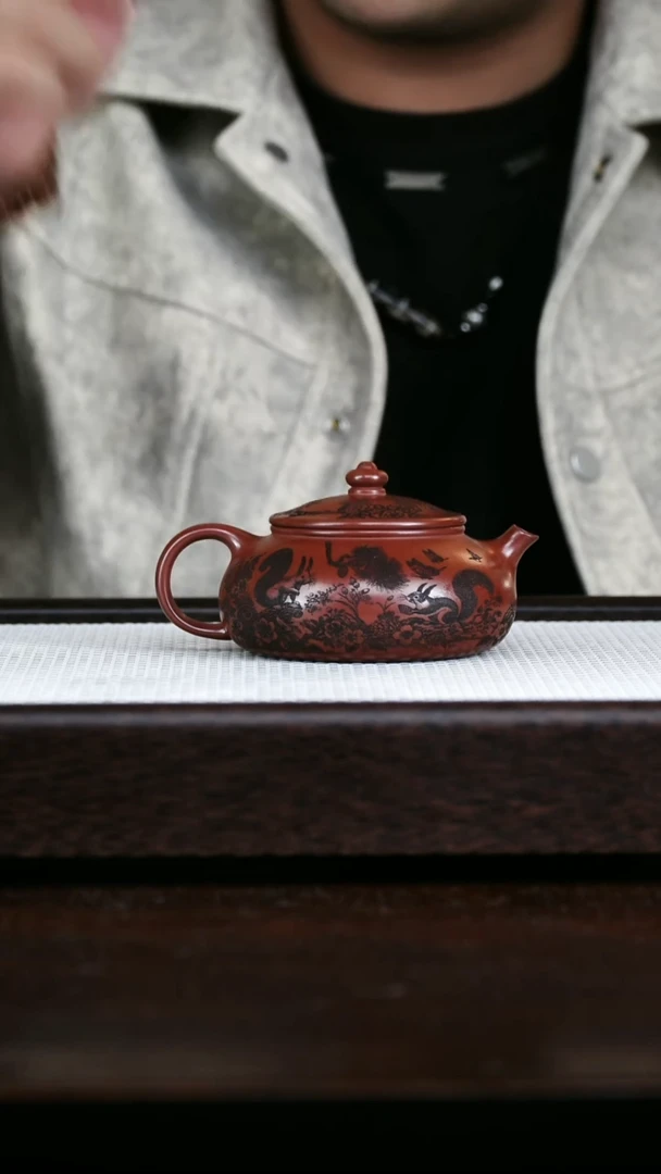 茶壶紫砂龙血砂寒江松趣230cc