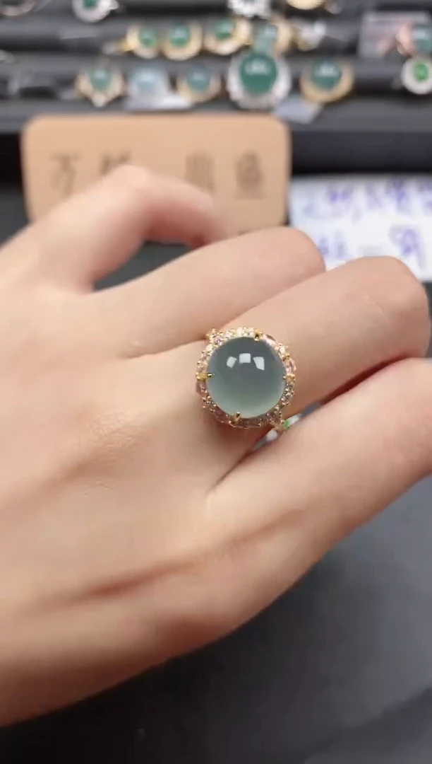 翡翠戒指银S925镶嵌51511