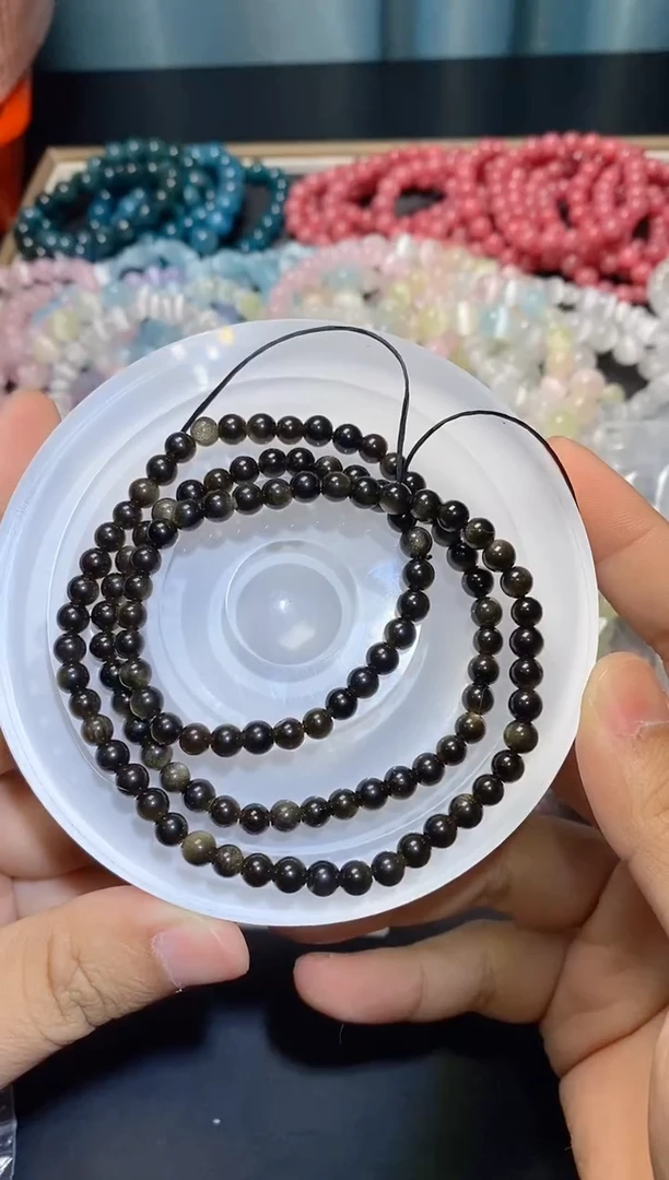 【闪购商品】水晶手链银S925镶嵌金曜石183