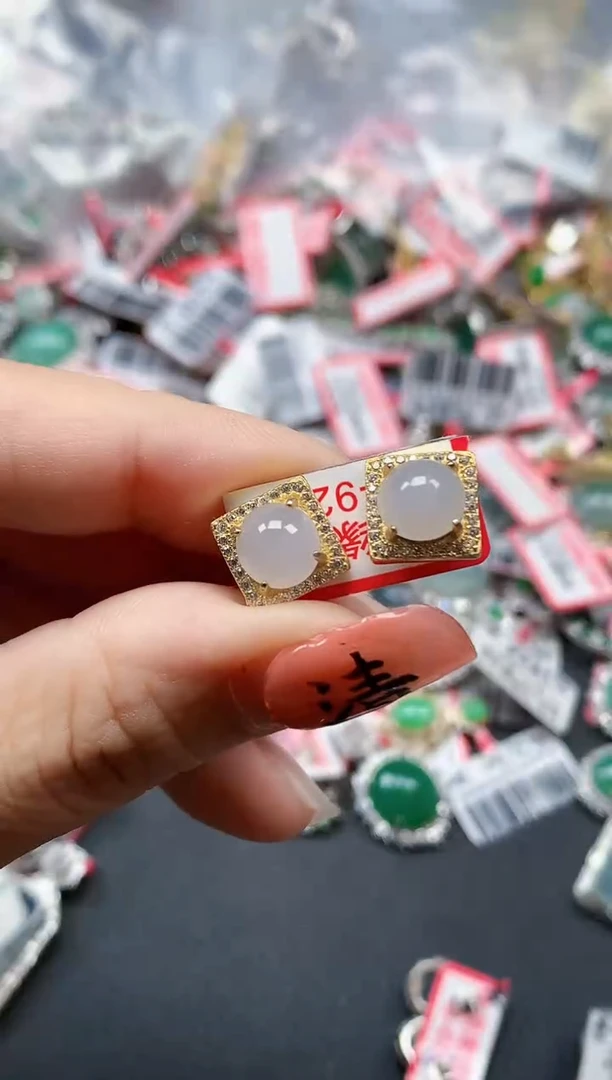 银S925镶嵌戒指翡翠天然A货缅甸翡翠