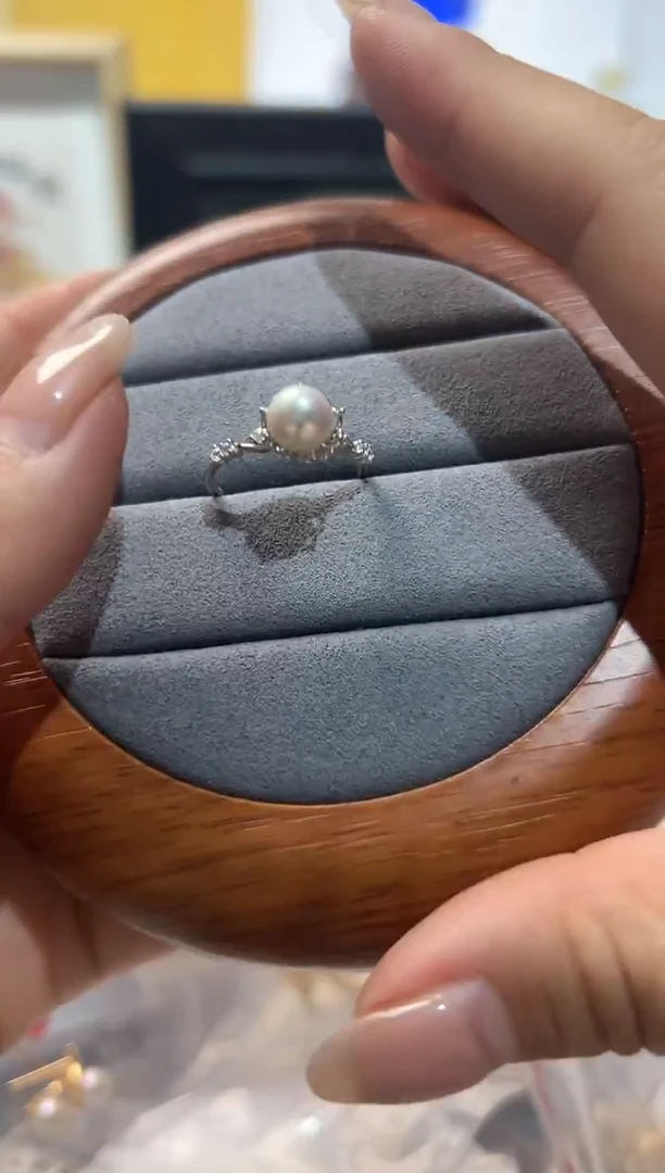 银S925镶嵌戒指海水珍珠19