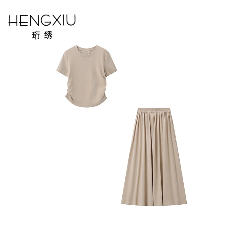 珩绣收腰显瘦上衣裙子装夏季新款两件套装JS-88347-1