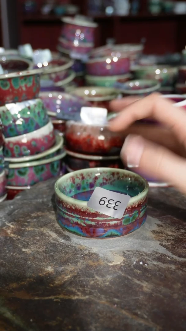 摆件陶精品窑变钧瓷茶器